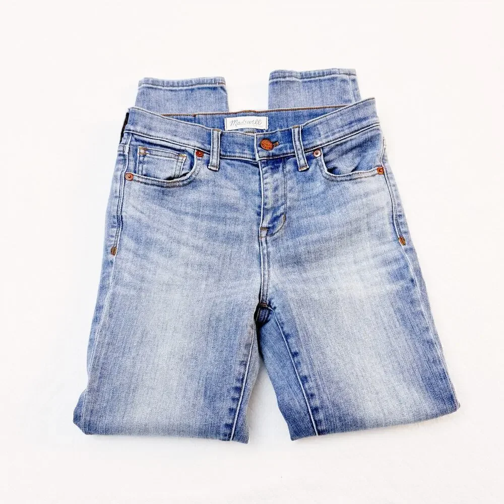 Madewell High Riser Crop Light Wash Denim Jeans Size 26